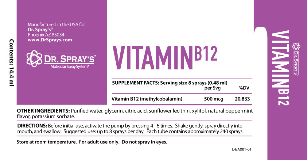 Vitamin B12 Spray | Sublingual B12 for Vegans Vitamin B12 Spray | Sublingual B12 for Vegans